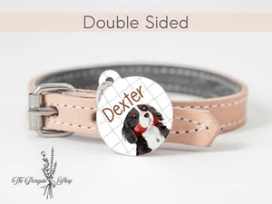 Personalisiertes Hundeetikett größer Schweizer Berg Haustier Ausweis Etiketten Schlüsselring doppelseitig - Bild 1 von 4