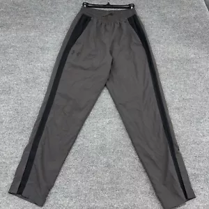 Under Armour Heatgear Track Pant Men Small Gray Mesh Lined Vital Woven Ankle Zip - Picture 1 of 10