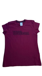 WILSON Womens Casual Cotton Logo Tee Red Top Size Small New - Picture 1 of 5