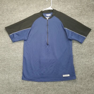Bellwether Cyclewear Shirt Mens XL Blue Black Short Sleeve 1/2 Zip Back Pocket - Image 1 of 4