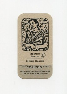 #TN27555 INDIRA GANDHI Zeenut Coupon Bottom 2011 Card