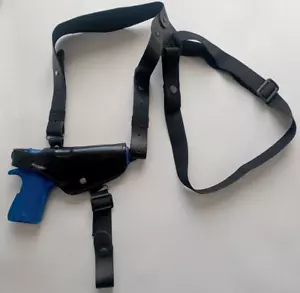 Leather horizontal shoulder holster for Colt 1911 guns - Picture 1 of 11