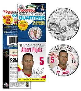 ALBERT PUJOLS Cardinals PROMO Missouri State Quarter Münze & Karte versiegelte Verpackung - Bild 1 von 1