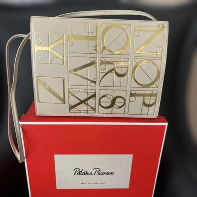 Bolsa de ombro Paloma Picasso livro couro em marfim USADA bom estado JPN! - Imagem 1 de 4