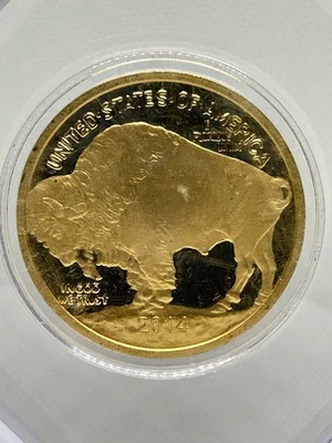 Moneda de oro Buffalo 2014 $50 pl en vitrina y certificado de autenticidad ✨ Foto 1 de 4