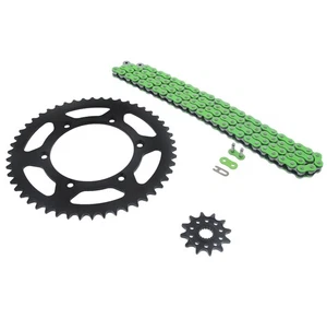 97-1999, 04-2005 fit Suzuki RM125 Green Non O Ring Chain Sprocket Blk 12/50 114L - Picture 1 of 4
