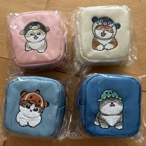 mofusand Mini marsupio quadrato ricamato con moschettone set 4 pezzi GIAPPONE NUOVO - Foto 1 di 16
