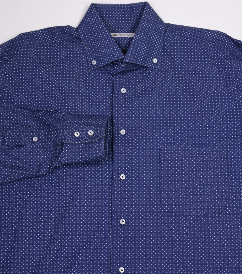 Camisa de vestir Domenico Vacca azul marino cachemir algodón (44) 17,5-36/37 Foto 1 de 4