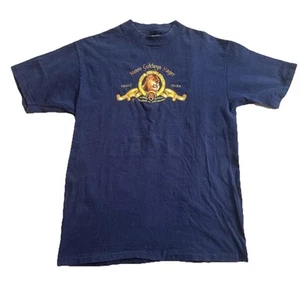 VTG Single Stitch Navy MGM Metro Goldwyn Mayer Film Production Lion Sz L T-shirt - Picture 1 of 6
