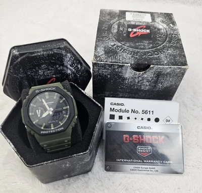 G-SHOCK GA-2110SU-3AER Green Black Original Box And Tin Instructions  - Image 1 of 4