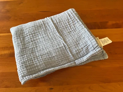 Pottery Barn Kids Jack 有机薄纱婴儿毯 47x47 航海圆点蓝色 — 第 1/3 张图片