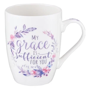 My Grace Is Sufficient 2 Corinthians 12:9 Ceramic Christian Coffee Mug for Women - Picture 1 of 4