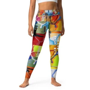 Rag 13 Schmetterlinge Yoga Leggings Gr. XS Bunt Abstrakt Neu ohne Etikett - Bild 1 von 4