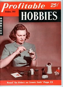 1951 Oct. Hobbies Profitable Magazine Our Kitchen's Ceramics Studio Crossword - Bild 1 von 3