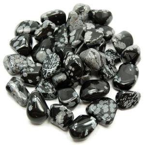 Snowflake Obsidian Tumble stone x1 with free gift bag 15 - 30mm approx - Picture 1 of 2