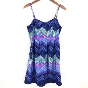 American Eagle Outfitters Dress 8 Blue Sleeveless Backless Printed - Picture 1 of 12