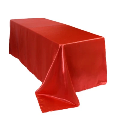 YCC Linens - Rectangular Shiny Satin Tablecloths for Weddings, Events, Home Use - Image 1 of 4