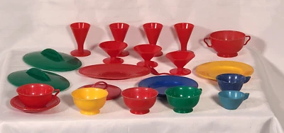 Mezcla de vajilla/utensilios de cocina de plástico vintage - 22 piezas - pancarta, ideal, Irwin Foto 1 de 4