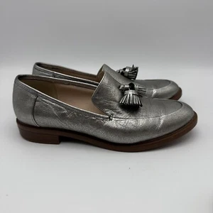 Clarks Somerset Silver Leather Slip On Shoes Taylor Spring Loafers Size 5 D - Imagen 1 de 9