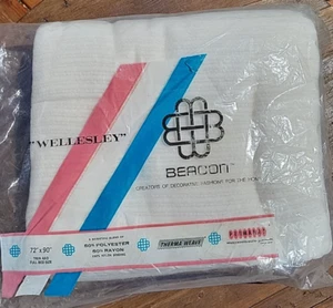 VINTAGE Beacon Thermal Blanket POLY RAYON NEW 72 x 90"  TWIN-FULL White - Picture 1 of 6