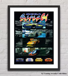 Póster publicitario promocional brillante de Sega Super GT arcade sin marco G4164 - Imagen 1 de 6