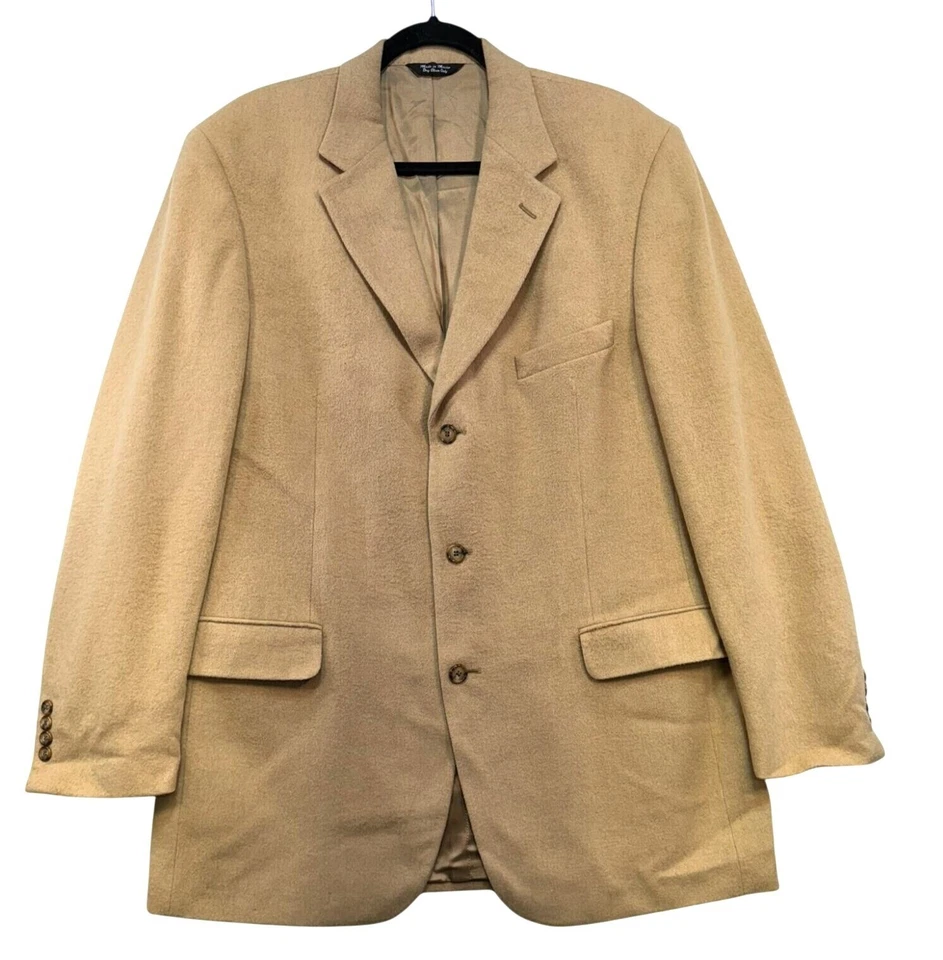 Lord & Taylor Grant Thomas Camel Hair Blazer Mens Size 44 Long Tan - Image 1 of 4