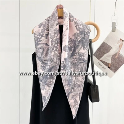 Sallys Boutique Twill Silk Jungle Print lozenge Scarf Collar NeckTie 120*45cm - Image 1 of 4