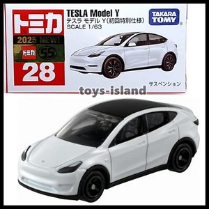 TOMICA 28 TESLA Model Y 1/63 TOMY 2025 FEB NEW MODEL DIECASR CAR White - Picture 1 of 7