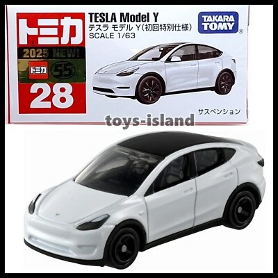 TOMICA 28 TESLA Model Y 1/63 TOMY 2025 FEB NEW MODEL DIECASR CAR White - Image 1 of 4