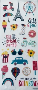 "Pegatinas de álbum de recortes arco iris para helado Wild Free Fun Torre Eiffel de 5"" x 12""" - Imagen 1 de 1