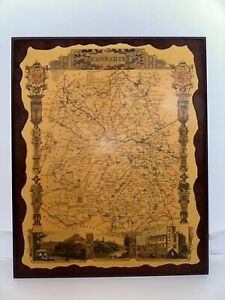 Vintage Wooden Map Of Shropshire Decoupage Wall Art Pinn Crafts Wall Decoration