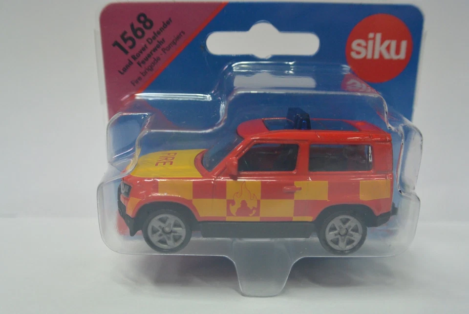 Siku 3" DieCast car Land Rover Defender Fire Brigade #1568 - Image 1 of 1