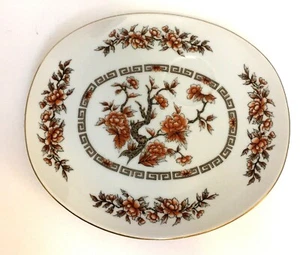 Plato de aperitivo ovalado vintage floral Japón - Imagen 1 de 4