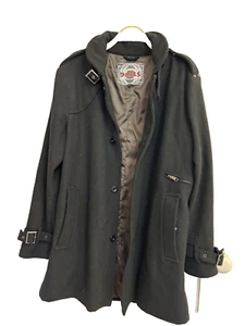 STING Men's Coat Jacket Black Size L Wool Blend Mid length - Picture 1 of 19
