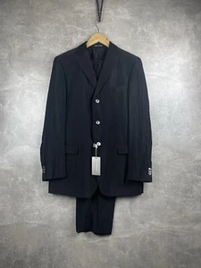 Pal Zileri Cerimonia NEW Black Striped Wool/Silk Suit Size 48 Made In IT RRP990$ - Picture 1 of 24