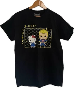 Hello Kitty TShirt My Hero Academia Mens Medium Black Short Sleeve Anime Sanrio - Picture 1 of 6