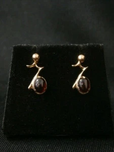 Impresionante conjunto de pendientes colgantes de piedra roja de oro amarillo de 14 K. ¡Haz una oferta! #1523 - Imagen 1 de 5