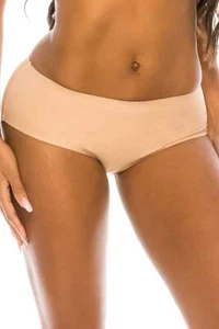 Womens No Line Solid Laser Cut Panty Mid Rise Soft Stretch Fabric Underwear - Picture 1 of 6