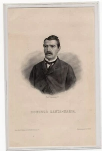 CHILE Pacific War President Domingo Santa María engraved - Picture 1 of 1