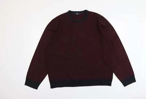 Marks and Spencer Mens Purple Round Neck Acrylic Blend Jumper Size XL Long Sl - Picture 1 of 12