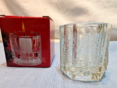 Studio Nova Crystal Winters Eve Christmas Holiday Trees Votive Candle Holder 3" - Image 1 of 4