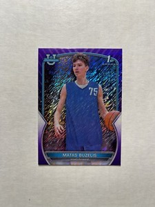 2022-23 Bowman Chrome University Matas Buzelis RC Purple Shimmer Refractor #84