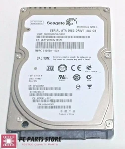 Seagate ST9250410AS 2.5" SATA 250GB HARD DRIVE DATE 10487 100565308 REV A PARTS - Picture 1 of 6