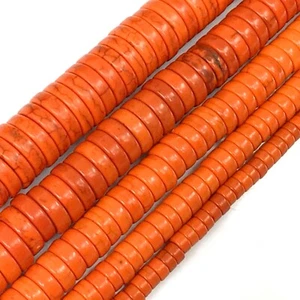Perlina Heishi Turchese Arancione Howlite 15" 4mm 6mm 8mm 10mm 12mm - Foto 1 di 4