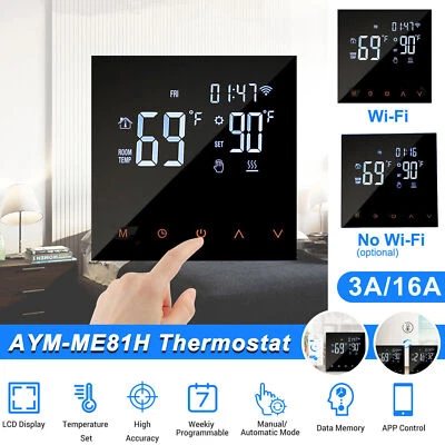 Wireless Home WIFI Smart Thermostat Programmable Room Sensor Digital App Control - Image 1 of 4