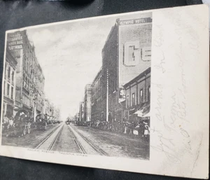 Pacific Avenue Olympic Hotel Street Car Tacoma WA Postcard 1907 - Picture 1 of 5