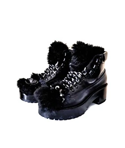 MONCLER - BOTTINES - BOOTS - CUIR NOIR - Pointure 39fr - AUTHENTIQUE - Picture 1 of 14