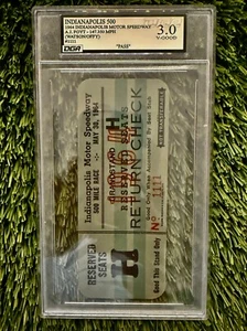 1964 INDY 500 AJ FOYT - 147.350 MPH TICKET RETURN PASS DGA 3.0 - Picture 1 of 2