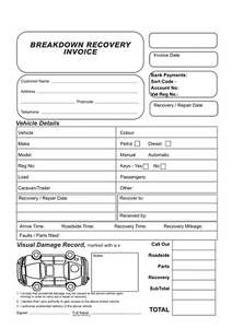 One A4 Invoice Recovery Breakdown Book - 50 sets Duplicate NCR JUSTPRINT - Picture 1 of 3