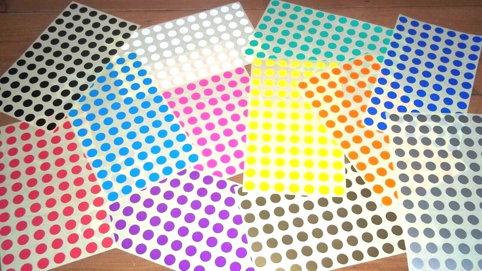 13mm (1/2 Inch) Round Blank Price Stickers - Colour Code Dots - Sticky Labels - Image 1 of 1